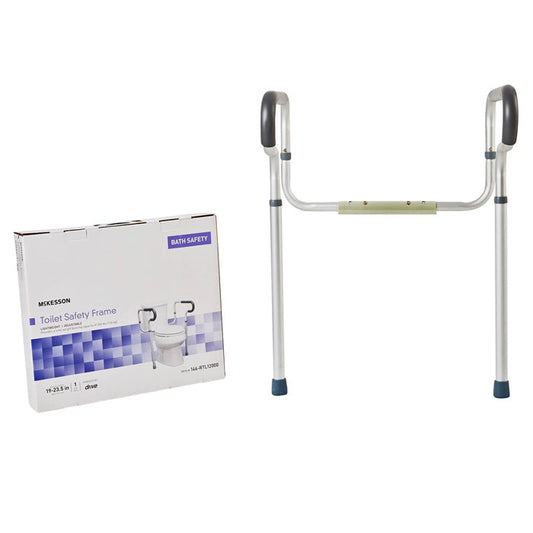 Toilet Safety Rail with Padded Arms, Adjustable Height