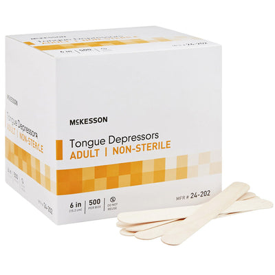 Tongue Depressors Non-Sterile Adult 6 inch length 500/Box