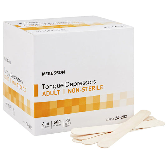 Tongue Depressors Non-Sterile Adult 6 inch length 500/Box