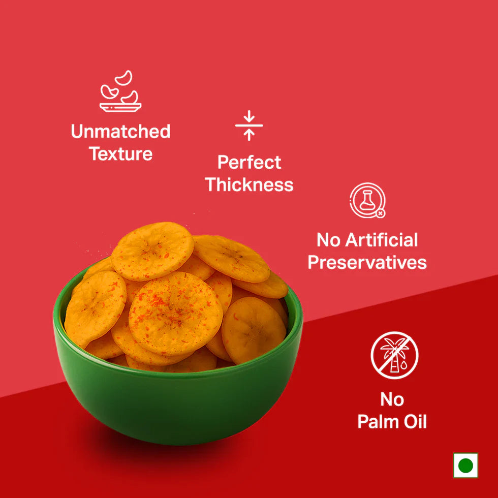 Too Yumm Spicy Korean Nendran Banana Chips- 75 gms | No Palm oil