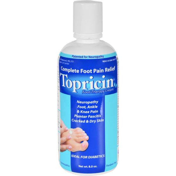 Topricin Foot Pain Relief Cream, 8 oz Bottle
