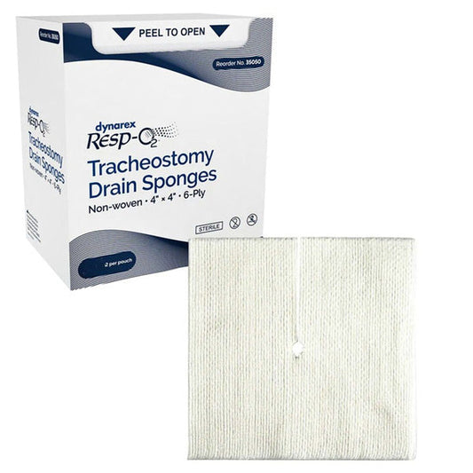 Tracheostomy Drain Sponges 4" x 4", Sterile, Non-Woven 25/Box