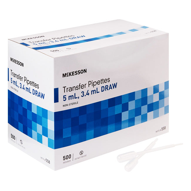 Transfer Pipettes 5 mL Draw Volume with 0.5 to 1 mL Graduation Increments