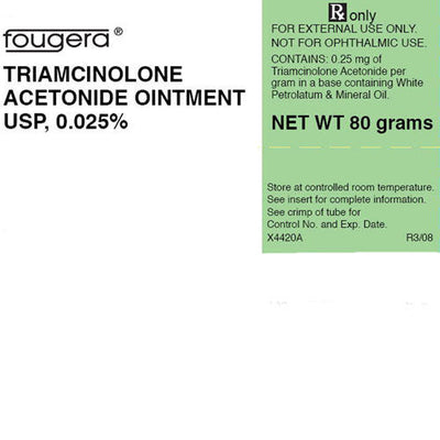 Triamcinolone Acetonide Cream 0.025% by Fougera 80 Gram Tube