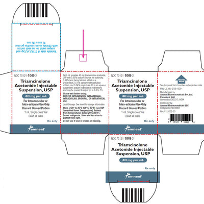 Triamcinolone Acetonide Injection 40 mg Per 1 mL, Single-Dose Vial (Rx)