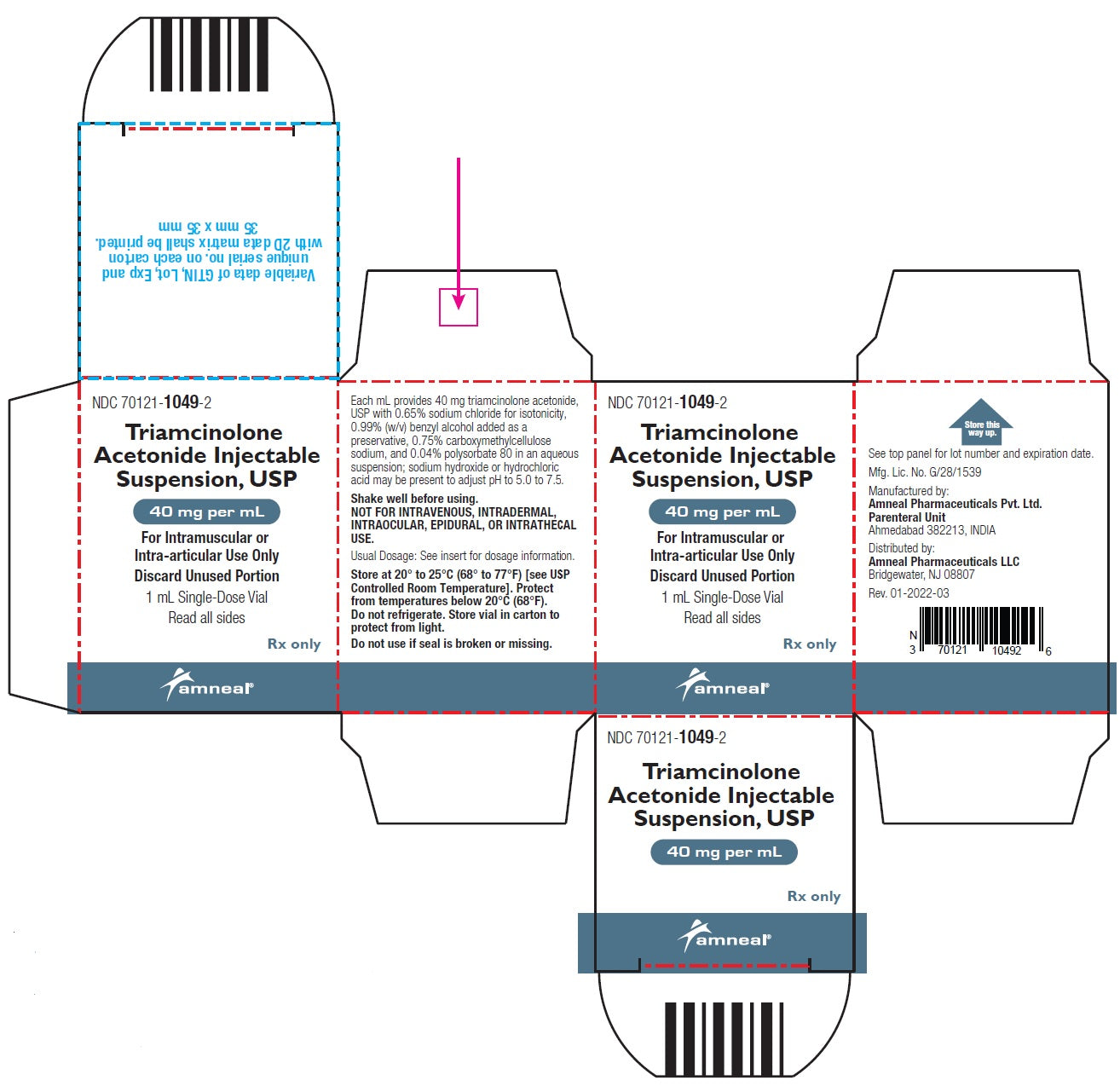Triamcinolone Acetonide Injection 40 mg Per 1 mL, Single-Dose Vial (Rx)