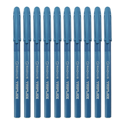 Radius Triflex, 0.7mm Refillable Ball Pen -  Blue Ink, Pack of 2