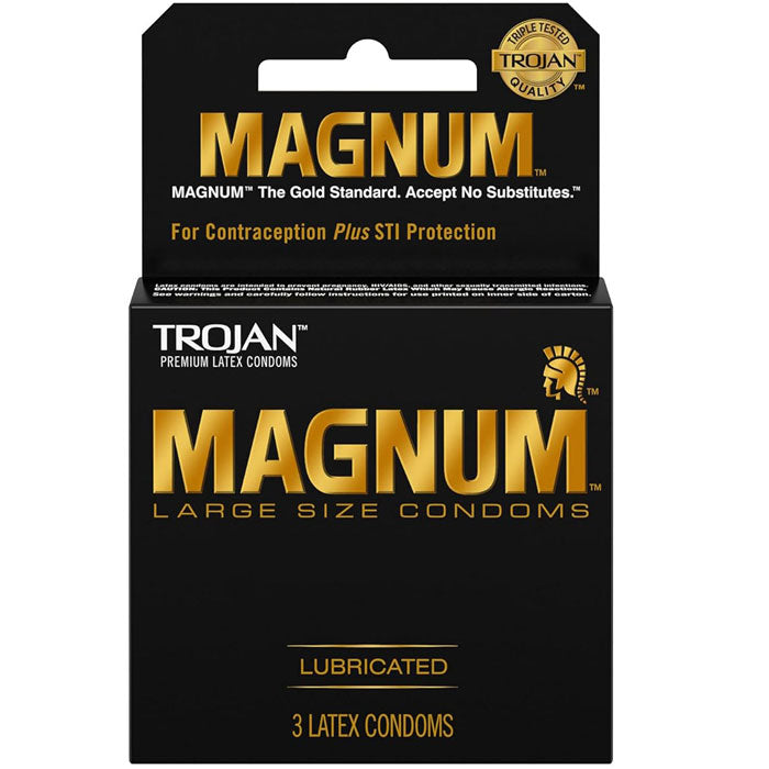 Trojan Magnum Condoms Large Size, Lubricated 3-Pack
