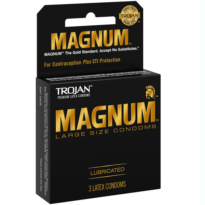 Trojan Magnum Condoms Large Size, Lubricated 3-Pack