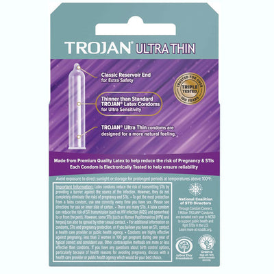 Trojan Ultra Thin Condoms, Lubricated 3-Pack