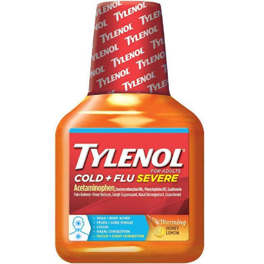 Tylenol Warming Liquid Daytime Cough & Severe Congestion Honey Lemon Flavor 8 oz