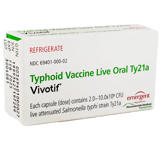 Vivotif (Typhoid Vaccine Live Oral Ty21a) Capsules, 4/Box  **Refrigerated Item