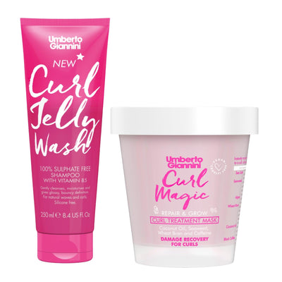 Umberto Giannini Curl Jelly Wash Curl Defining Shampoo & Curl Repair Mask | Revitalize & Define Curls with Nourishing Shampoo & Curl Repair Mask - Combo of