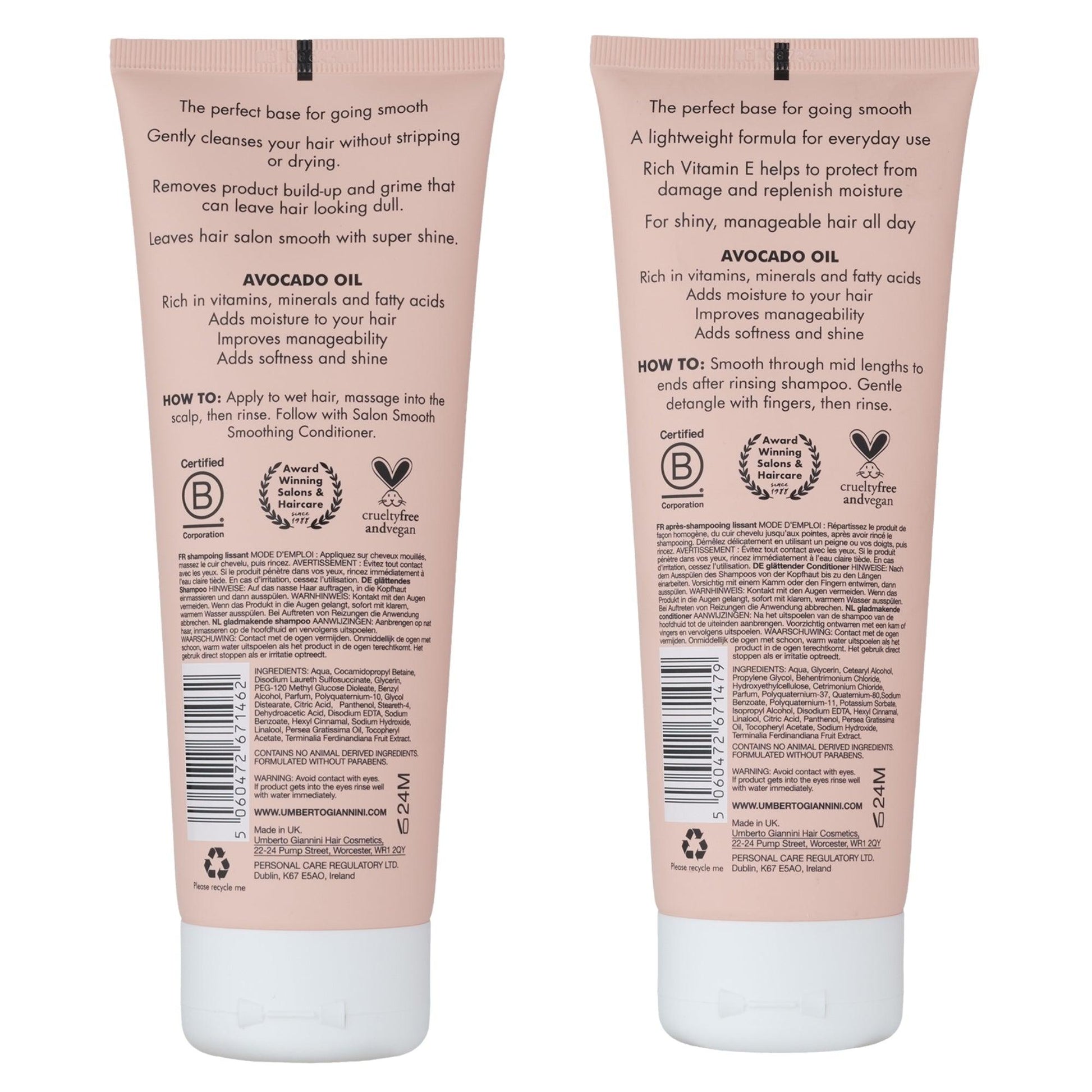 Umberto Giannini Salon Smooth Shampoo & Salon Smooth Conditioner | For Sleek, Frizz-Free Hair | Deep Cleanse & Nourishmnet for Salon-Quality Finish - Combo of 2