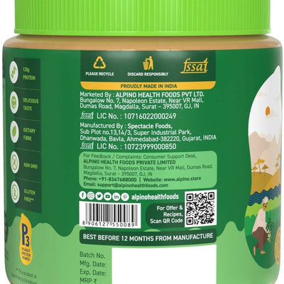 Alpino Natural Peanut Butter Smooth Unsweetened