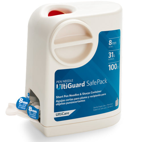 UltiGuard 31 gauge x 8 mm (5/16") Short Pen Needles SafePack 100 Count
