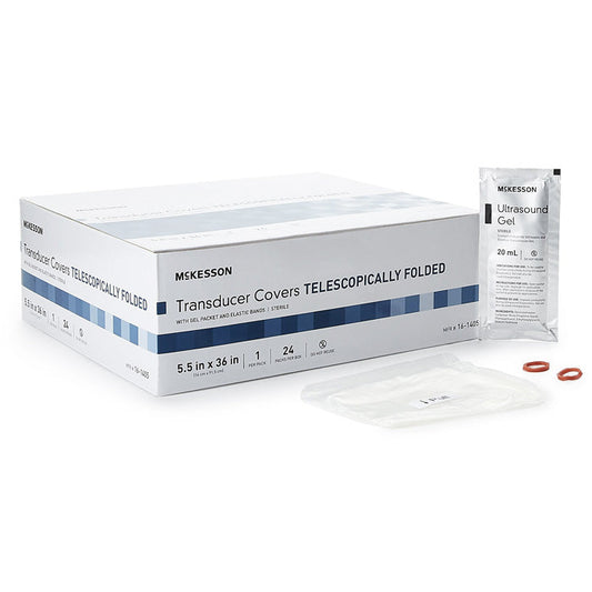 Ultrasound Transducer Cover Kit 5.5 x 36 Inch, Sterile Folded 24/Box