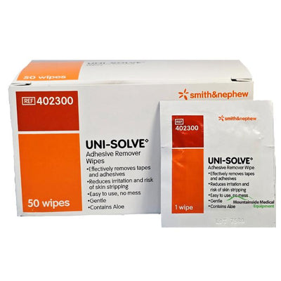 Uni-Solve Adhesive Remover Skin Wipes, 50/box