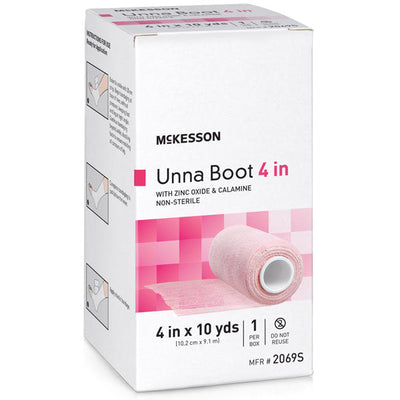 Unna Boot Bandage with Calamine and Zinc Oxide 4" x 10 Yards Compression Therapy
