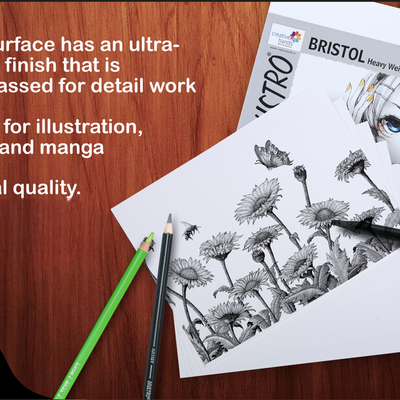 Brustro Bristol Ultra Smooth Paper 250 GSM, Size - 50 x 70 cm, 10 Sheets