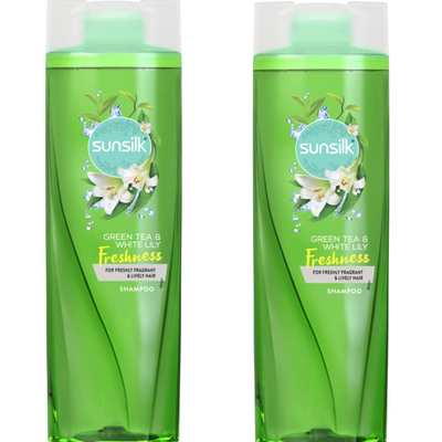 2x Sunsilk Green Tea and White Lily Freshness Hair Shampoo, 740ml / 25.02 fl oz (pack of 2)