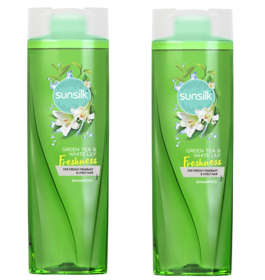 2x Sunsilk Green Tea and White Lily Freshness Hair Shampoo, 740ml / 25.02 fl oz (pack of 2)