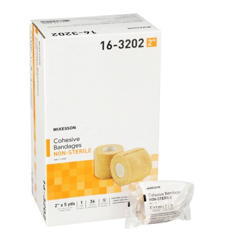 Cohesive Bandage Compression (Coban) Self-Adherent, Stretchable Tan Color