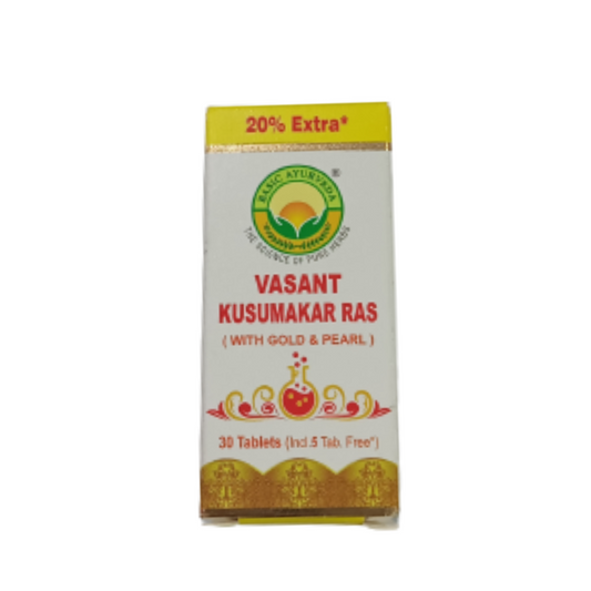 Basic Ayurveda Vasant Kusumakar Ras (With Gold) Tablets