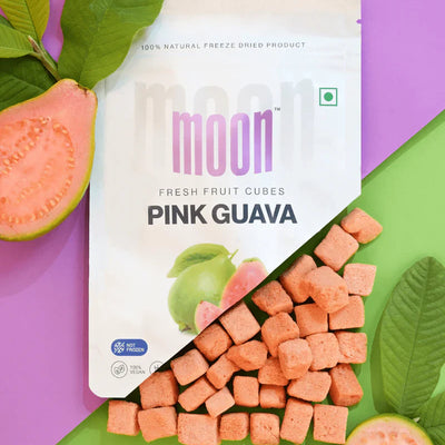Moon Freeze Dried Pink Guava Cubes | 16 gms