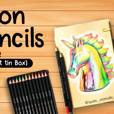 Brustro Neon Pencils Set of 12 (in Elegant tin Box)