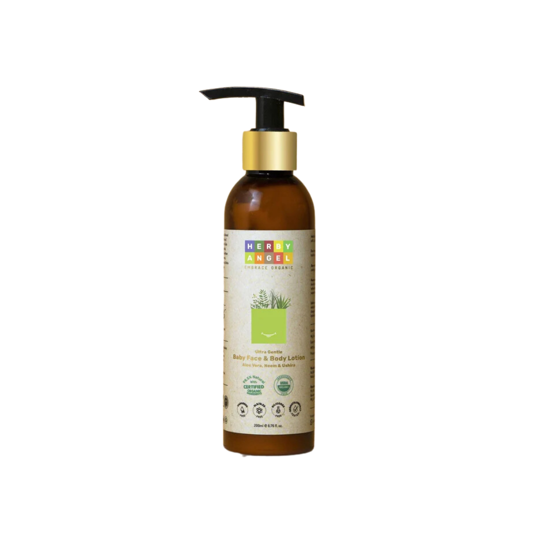 Herby angel ultra gentle baby face & body lotion - aloe vera ,neem & ushira 200ml