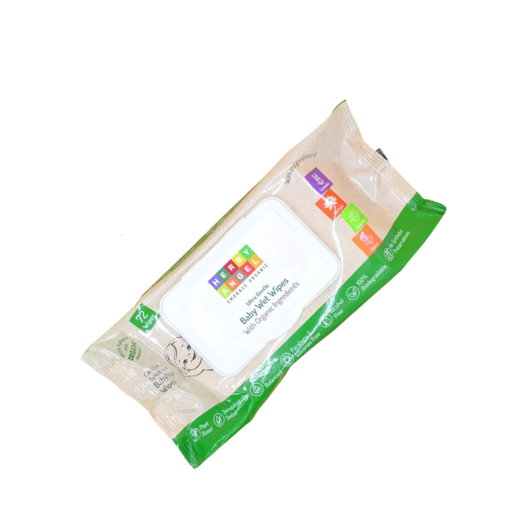 Herby angel ultra gentle baby wet wipes 72 pcs