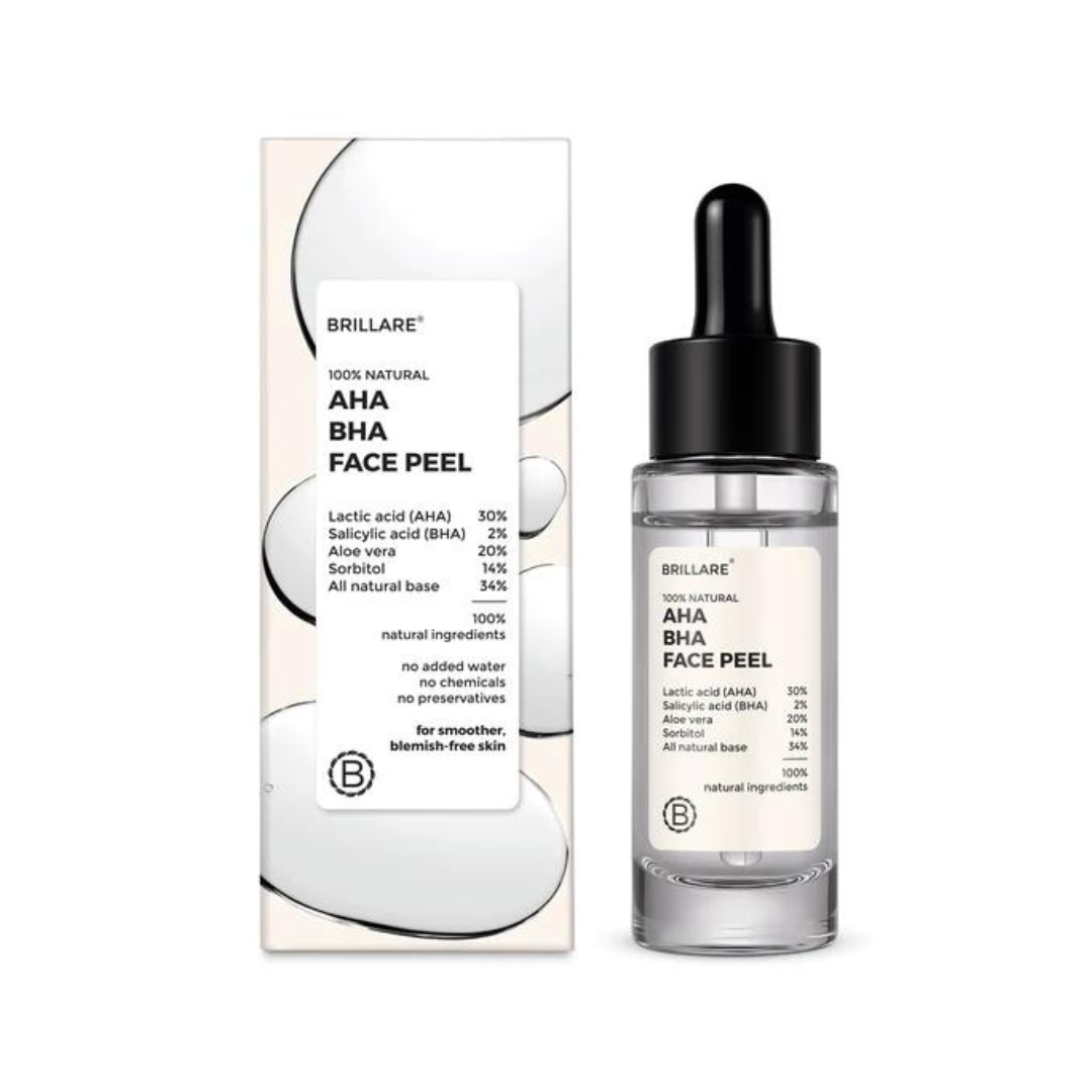 Brillare 100% natural AHA BHA face peel 30ml-for smoother ,blemish free skin