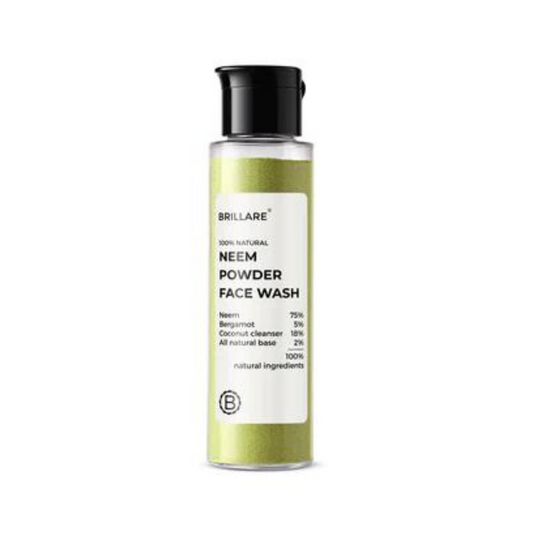 Brillare 100% natural neem powder face wash 30g -for oily acne prone skin