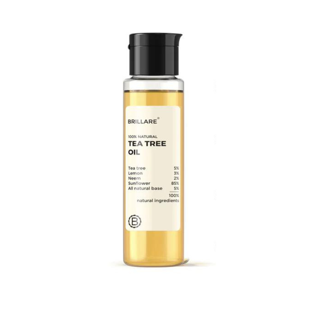 Brillare 100% natural tea tree oil 100ml -for itchy,flaky,dandruff prone scalp