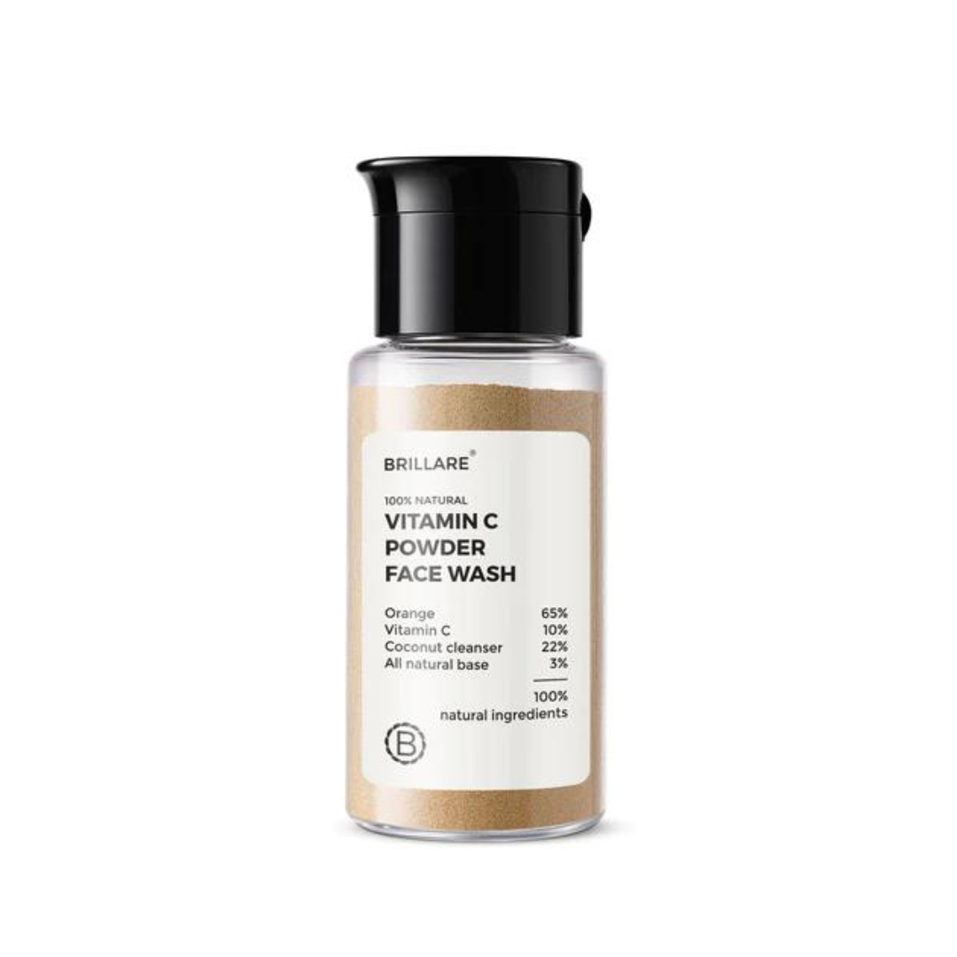 Brillare 100% natural vitamin c powder face wash 15g-for bright,glowing skin