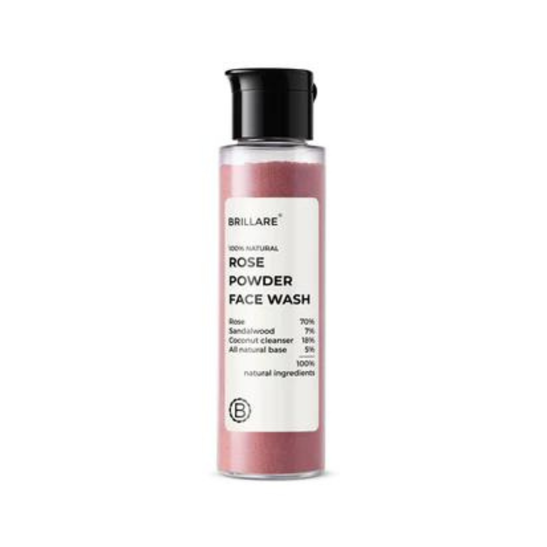 Brillare 100%natural rose powder face wash 30g - for agening skin