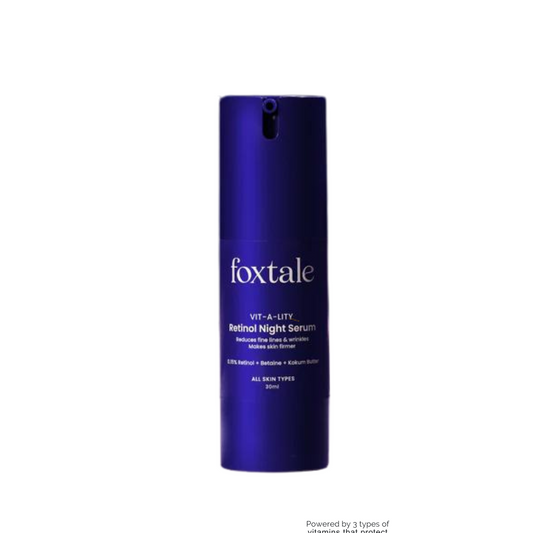Foxtale Retinol night serum 0.15% retinol+betaine +kokum butter -30ml for all skin types