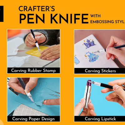 Brustro Crafter Pen Knife with Embossing Stylus 8 Blade refills included