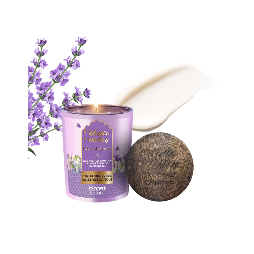 vedic valley lavender massage candle