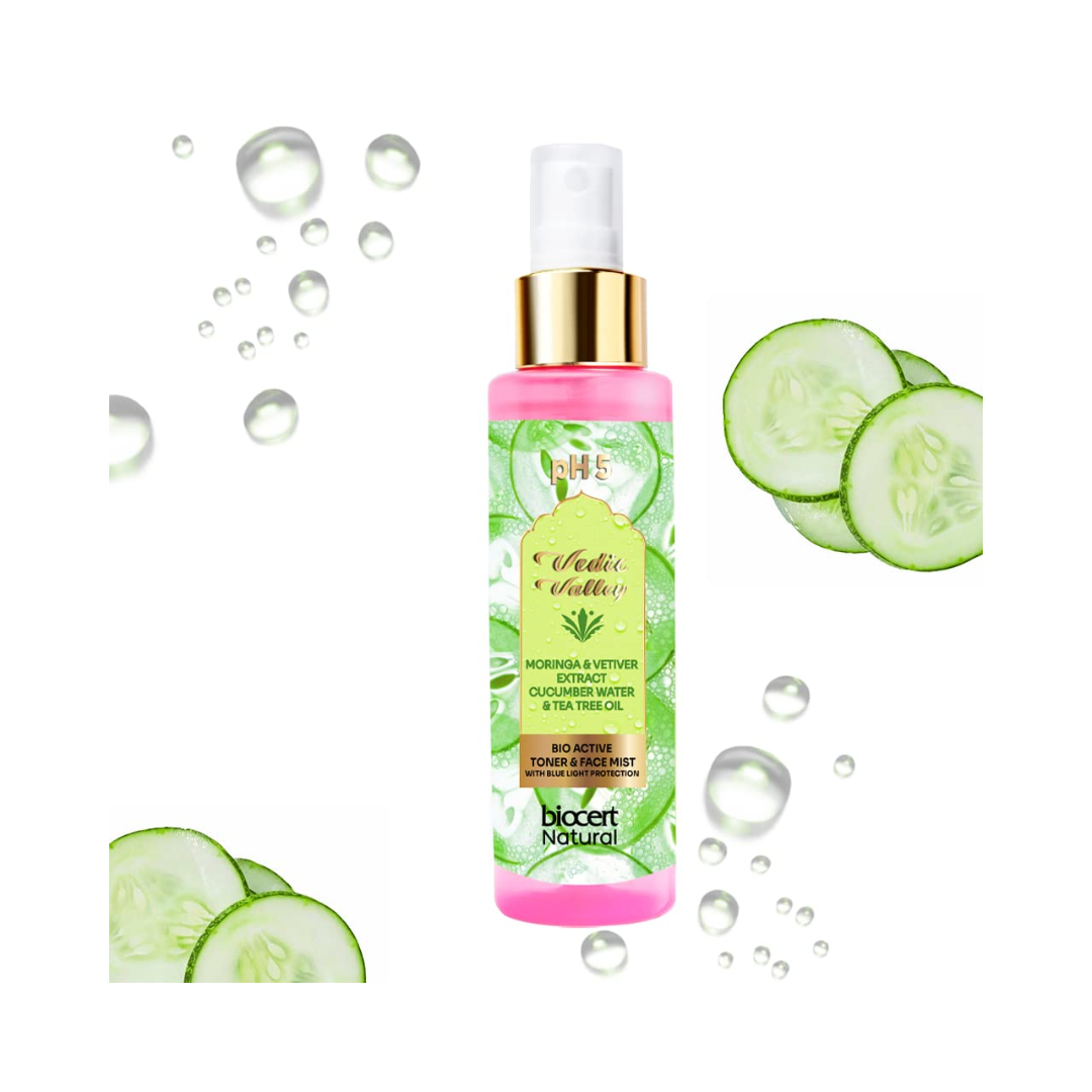 Vedic Valley Face Mist & Toner With Blue Light Filters Moringa & Vetiver Certified Natural