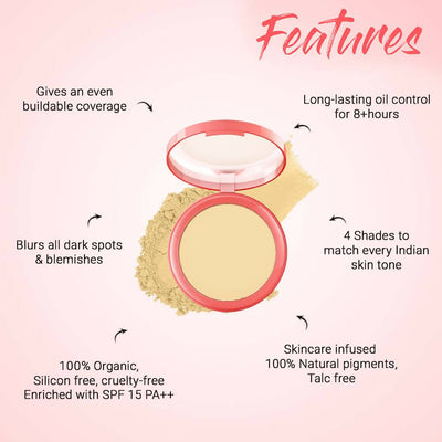 Biotique Natural Makeup Pressed Magicompact Powder - Clay