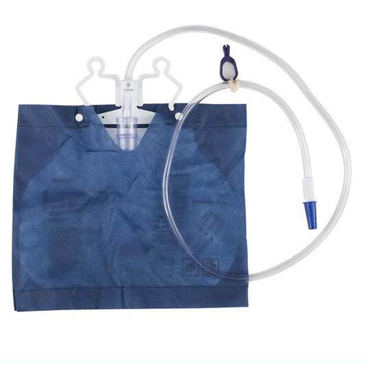 Urinary Drainage Bag with Privacy Cover, Anti-Reflux Valve, 2000 mL Capacity, Sterile