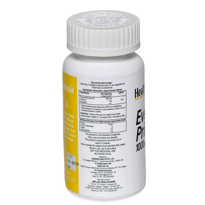 HealthAid Evening Primrose Oil 1000 mg With Vitamin E Softgel Capsules