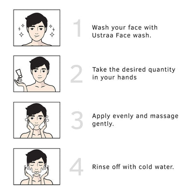 Ustraa Activated Charcoal Face Scrub For Men - 100 gms