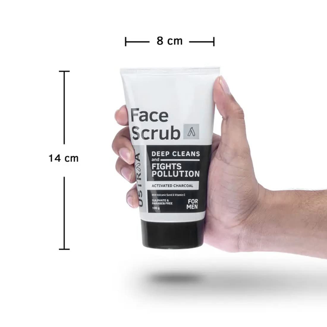 Ustraa Activated Charcoal Face Scrub For Men - 100 gms