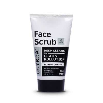 Ustraa Activated Charcoal Face Scrub For Men - 100 gms