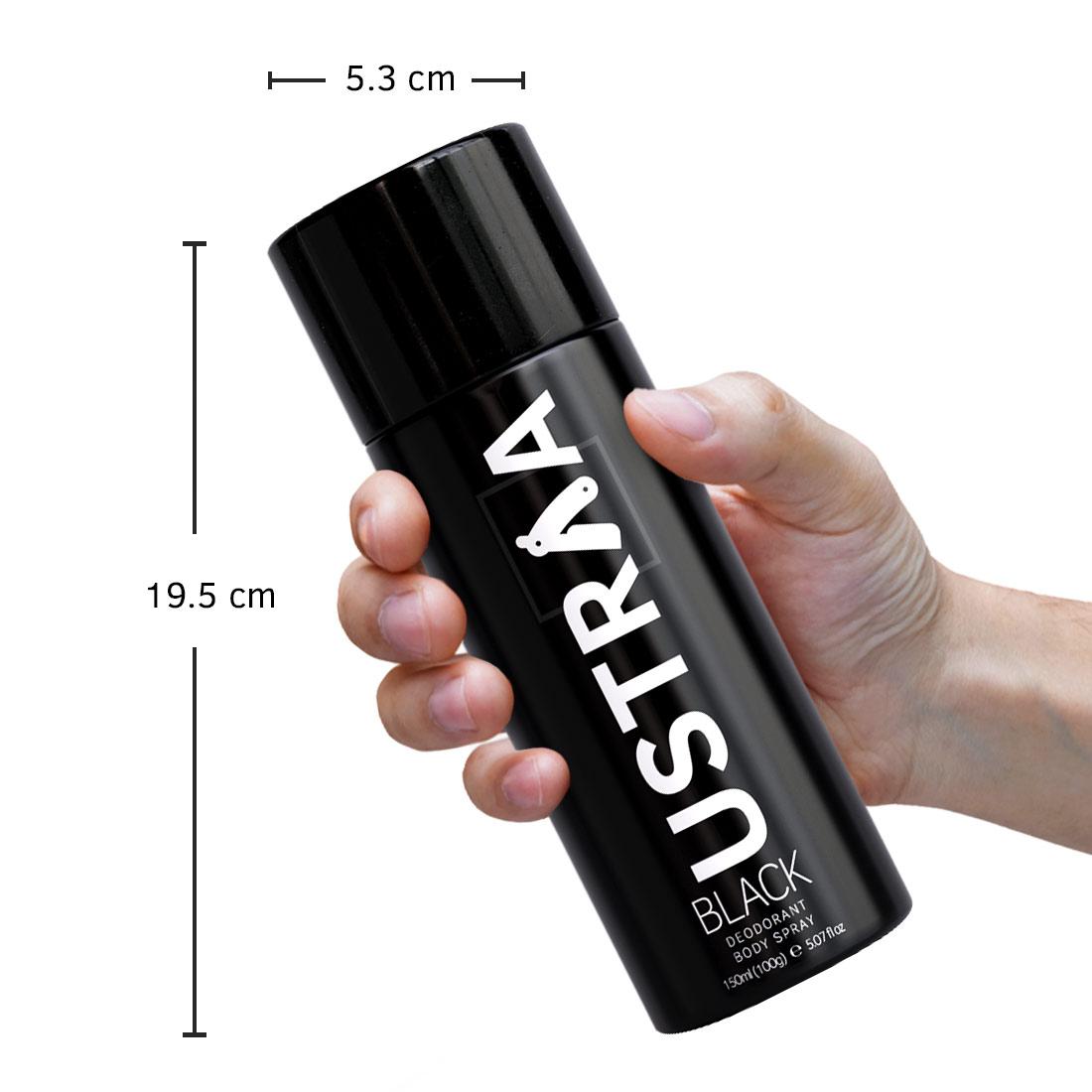 Ustraa Black Deodorant Body Spray ( Pack of 2 ) - 150 ml each