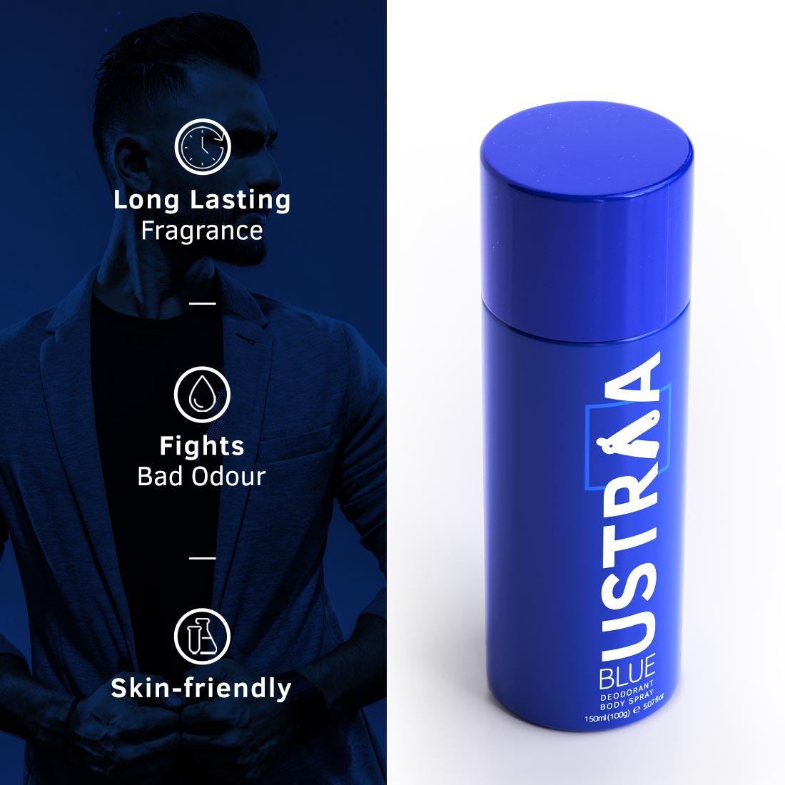 Ustraa Blue Deodorant Body Spray ( Pack of 2 )