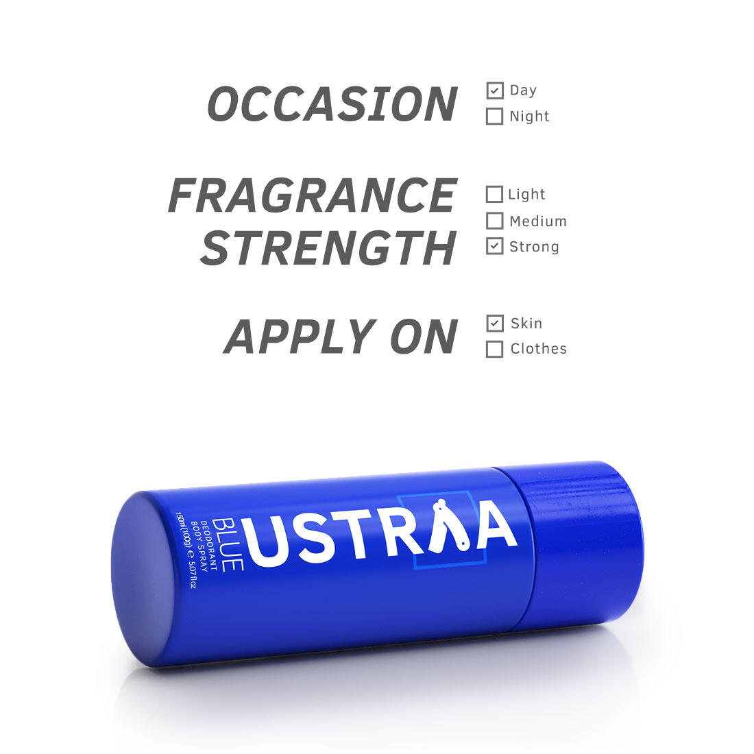Ustraa Blue Deodorant Body Spray - 150 ml